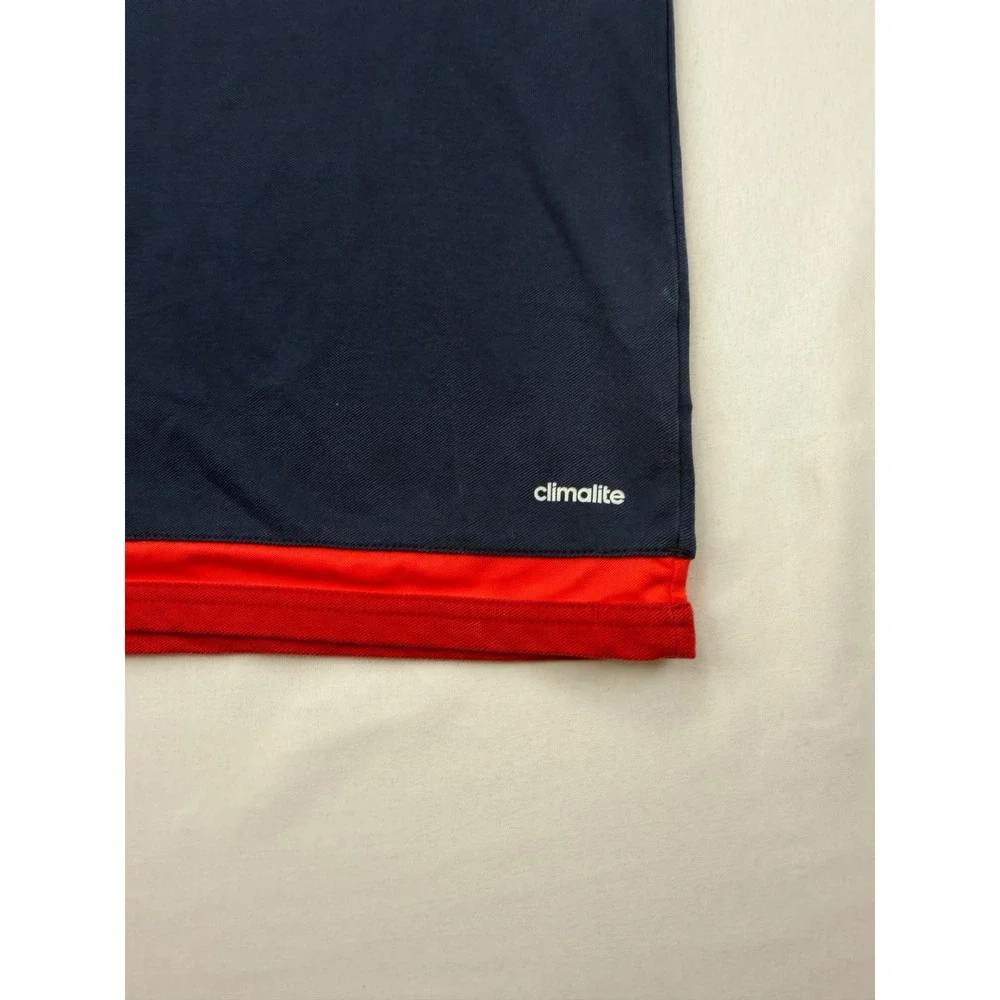 Adidas Munster Rugby Polo Mens Medium Blue‎ Red Climalite AO3892 Short Sleeve